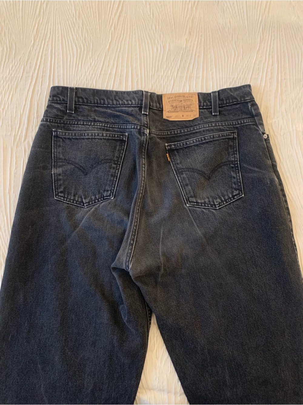 Vintage Faded Levi’s Orange Tab 560 Loose Fit Black jeans, 38x32 (37x31.5)